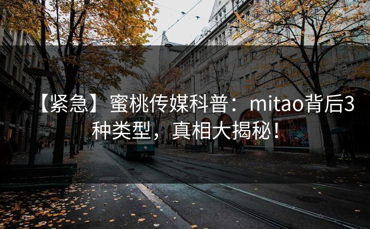 【紧急】蜜桃传媒科普：mitao背后3种类型，真相大揭秘！