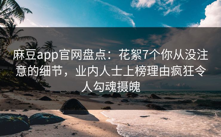 麻豆app官网盘点：花絮7个你从没注意的细节，业内人士上榜理由疯狂令人勾魂摄魄
