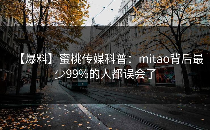 【爆料】蜜桃传媒科普：mitao背后最少99%的人都误会了